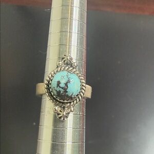 Sterling Turquoise Stone Silver Ring.